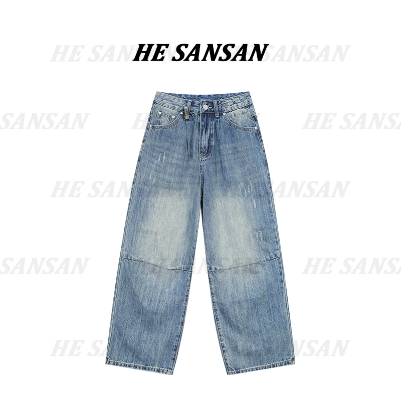 【SANSAN】高腰直筒休闲百搭设计款牛仔裤DY-3208