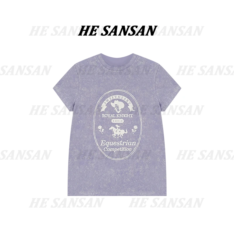 【SANSAN】轻奢时尚气质百搭炒花短袖上衣DY-3103