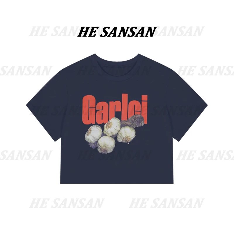 【SANSAN】"大蒜”轻奢时尚字母百搭设计款短袖DY-1271