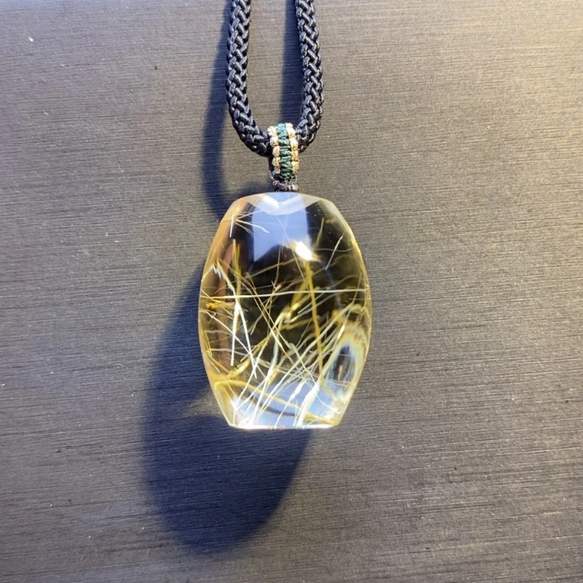 【闪购商品】水晶颈饰未镶嵌亿*发晶桶珠吊坠