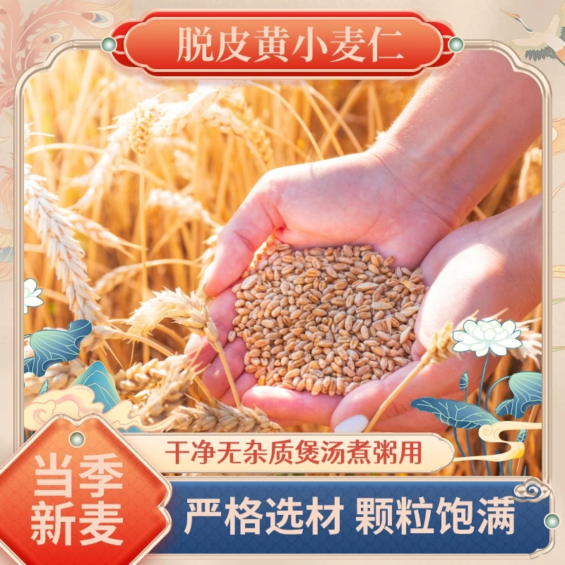 【小明书记专属】脱皮去皮新鲜麦仁煮粥煲汤农家自种2斤优质小麦粒