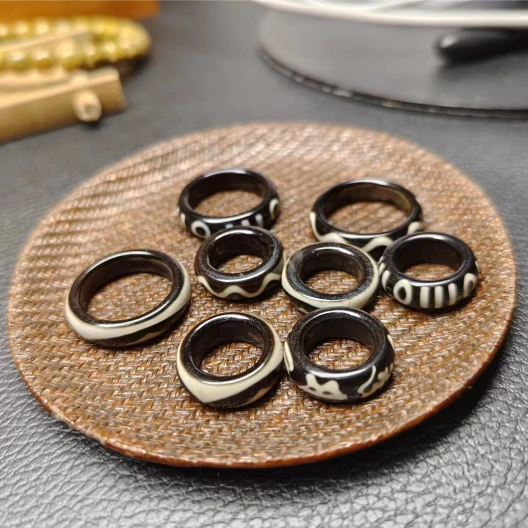 台珠玛瑙珠改跑环指环文玩配饰