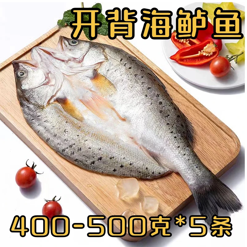 【鲈鱼】5条精选开背三去鲈鱼 海鲈鱼 腌制鲈鱼 400-500g/条