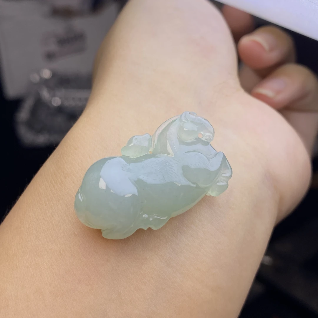 天然缅甸A货翡翠唐马