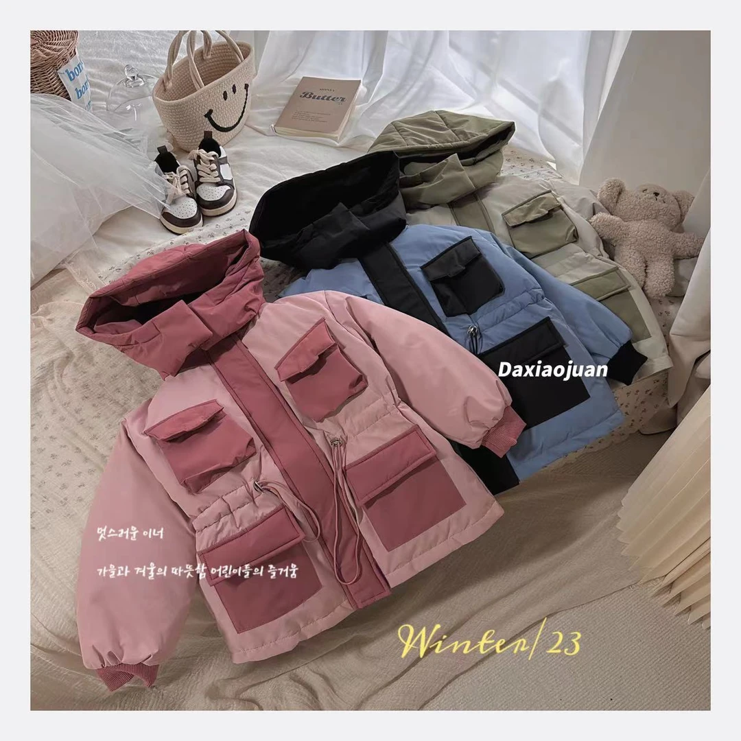 【大小卷】儿童拼接连帽羽绒服-033
