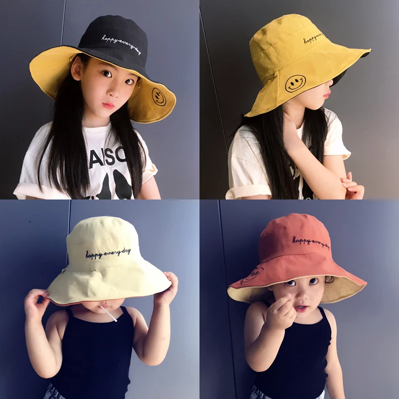 儿童帽子防晒儿童遮阳帽子女孩6-15岁潮款儿童帽子女孩女童渔夫帽