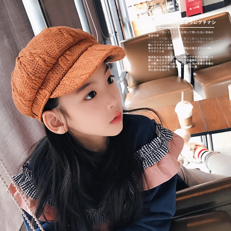秋冬新英伦风儿童贝雷帽画家帽中大童八角报童帽亲子女童鸭舌帽