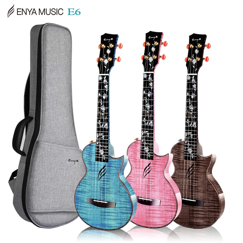 ENYA MUSIC恩雅E6一体加震全单尤克里里进阶女男初学者儿童电箱