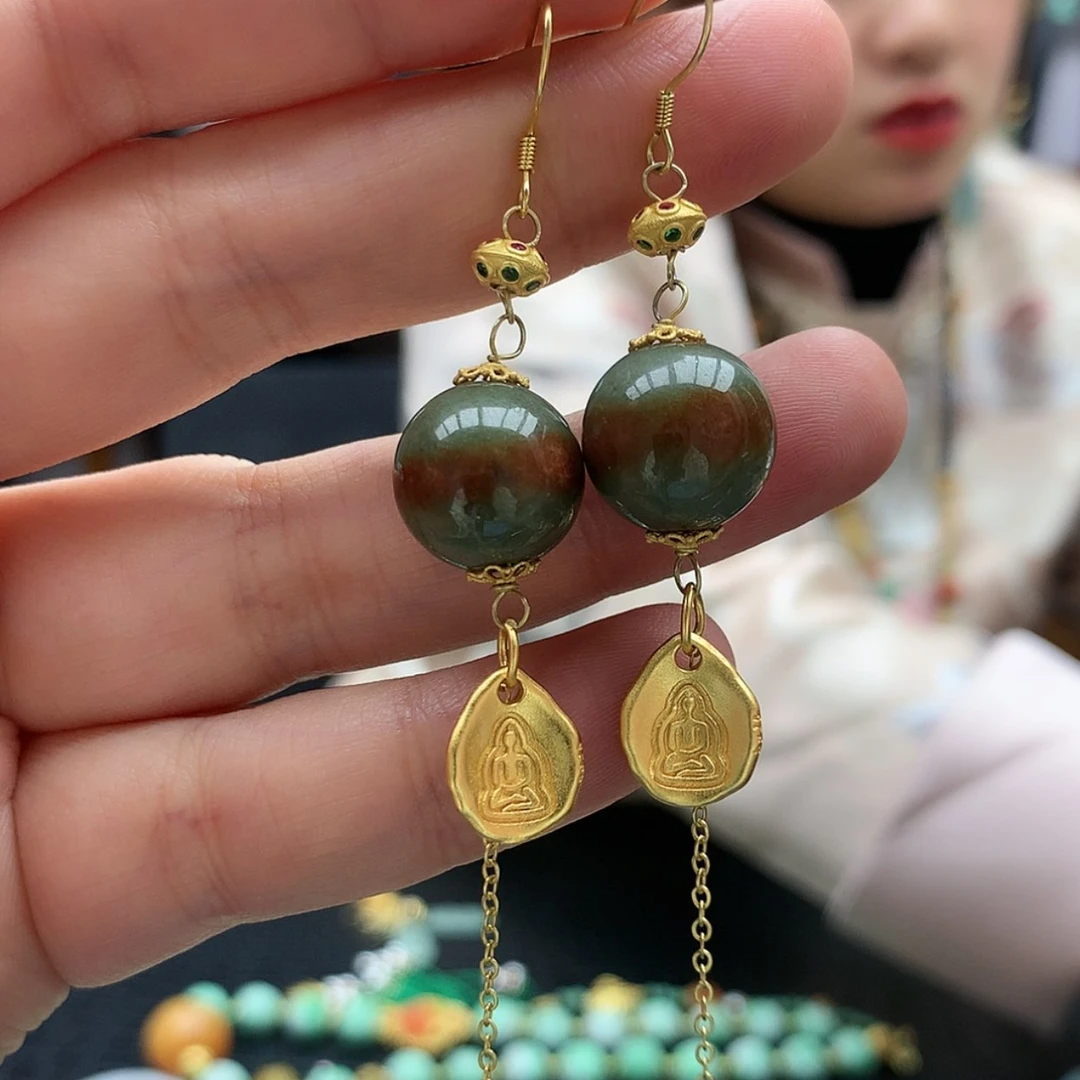 【闪购商品】翡翠耳饰银S925镶嵌