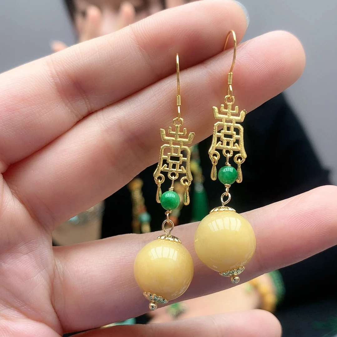 【闪购商品】翡翠耳饰银S925镶嵌