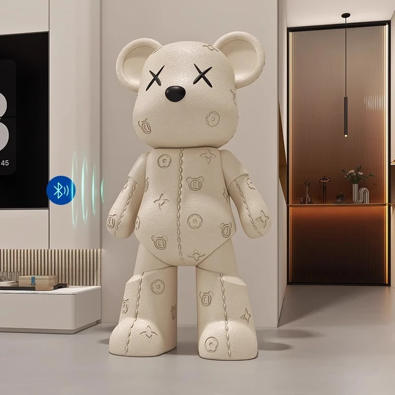 网红潮玩皮纹熊摆件客厅电视柜沙发大型落地软装饰品乔迁新居礼品