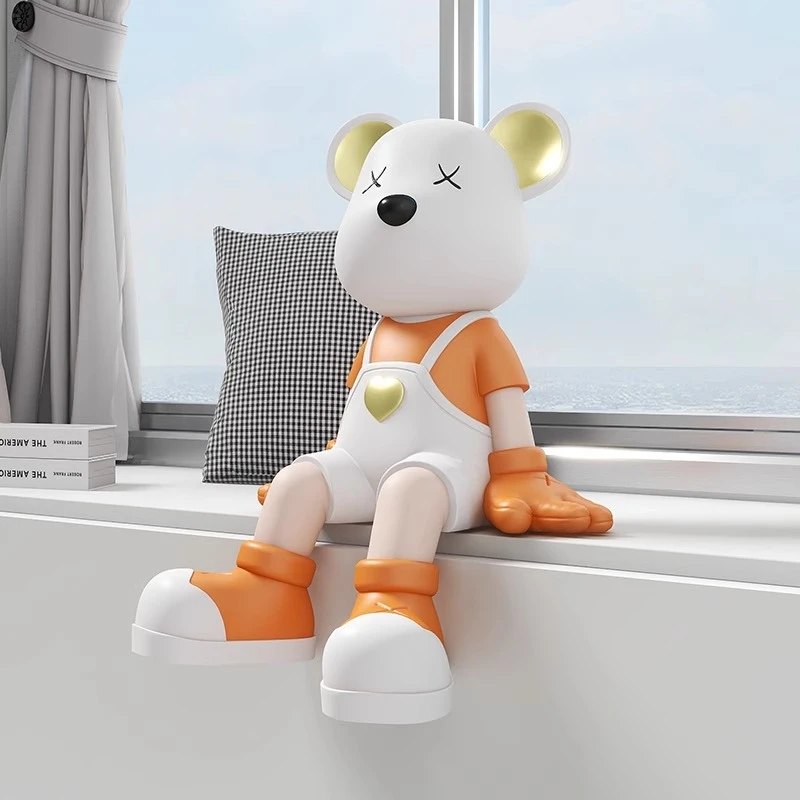 创意可爱公仔网红爱心熊轻奢摆件客厅电视柜大型玄关卡通熊装饰品