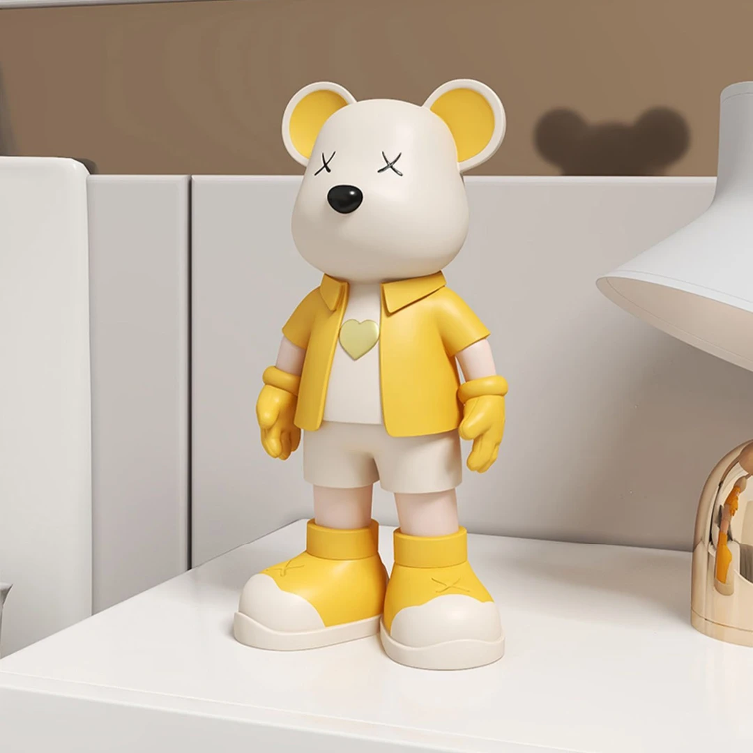 网红爱心熊客厅玄关桌面小摆件家里酒柜软装饰品家居办公室工艺品