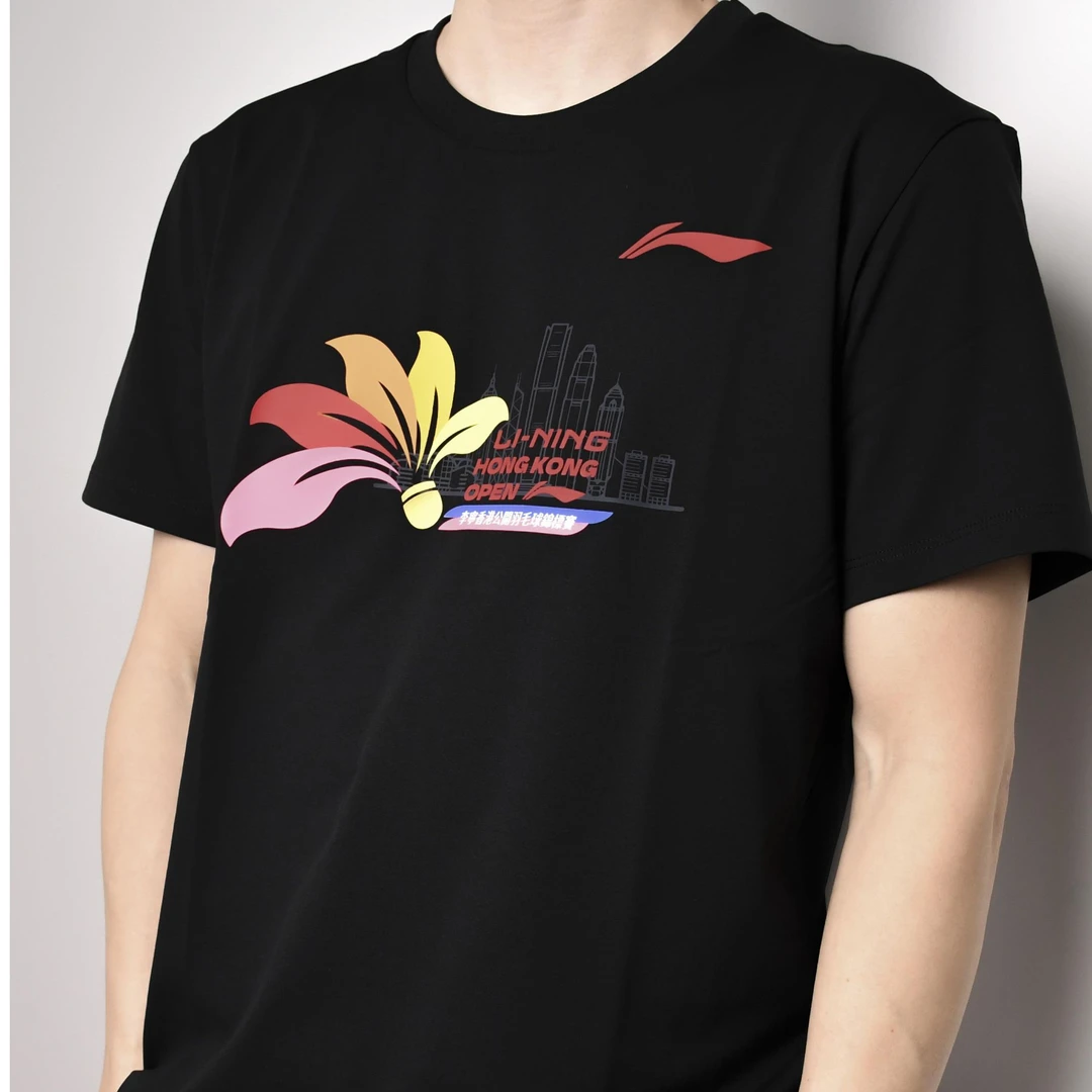李宁香港公开赛羽毛球服新品上衣男女同款短袖T恤速干透气圆领