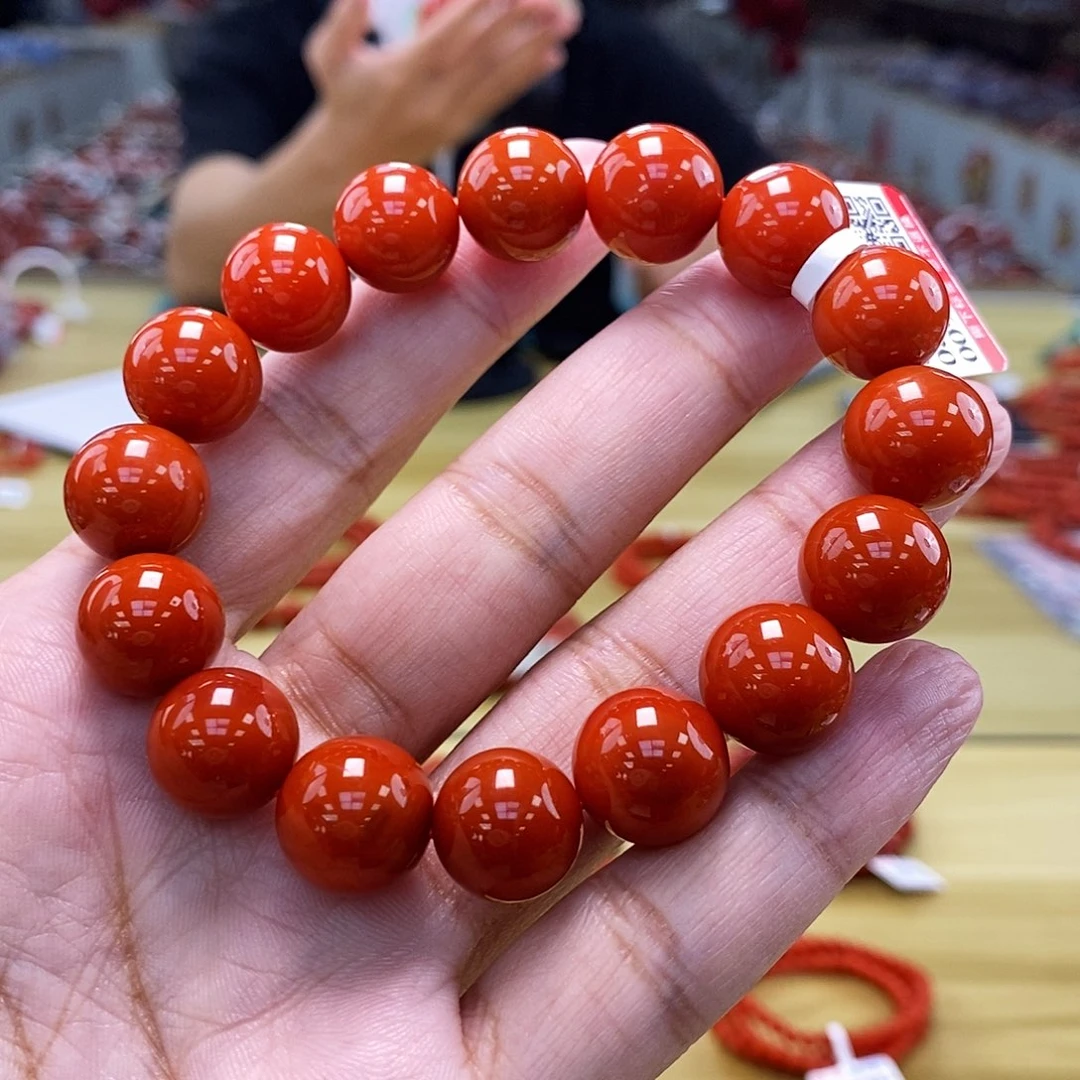 【小刘南红】保山南红精品（云端）圆珠单圈 11mm 多样性发一