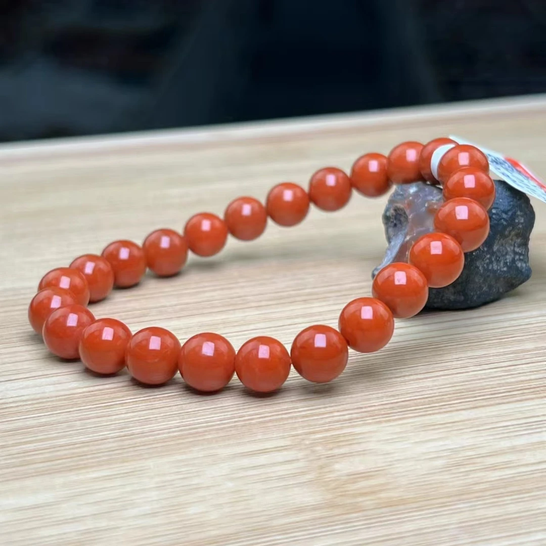 保山南红柿子红圆珠单圈  7mm+  多样性发一