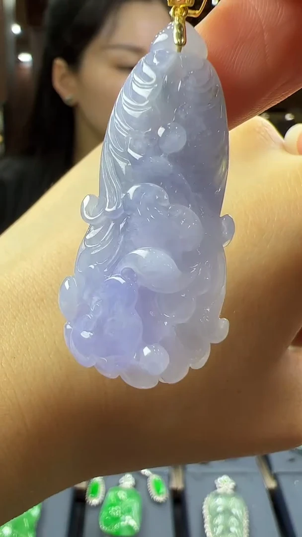 【闪购商品】翡翠挂件18K金镶嵌白菜 不含链