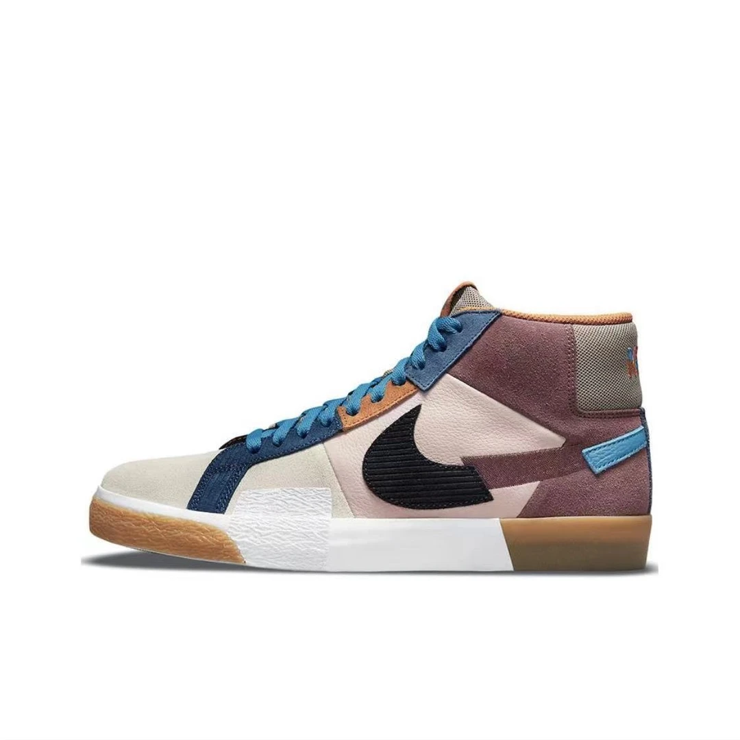 （大小脚）Nike SB Zoom Blazer Mid PRM马赛克 粉褐拼接 断钩 1896