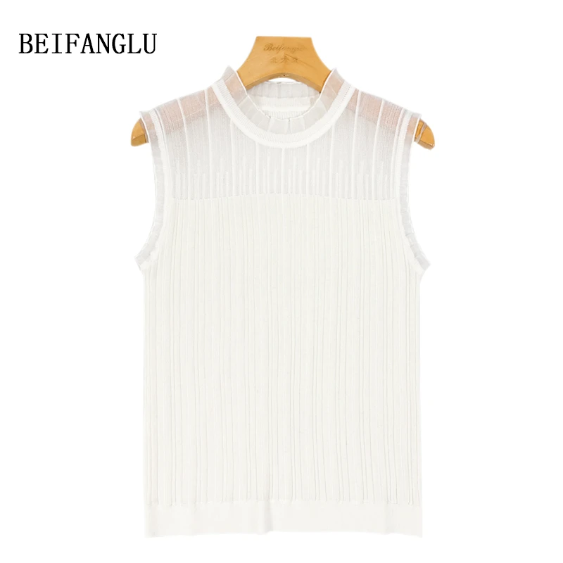 【北方鹿】 精纺羊毛拼欧根纱花边半高领提花百搭背6097