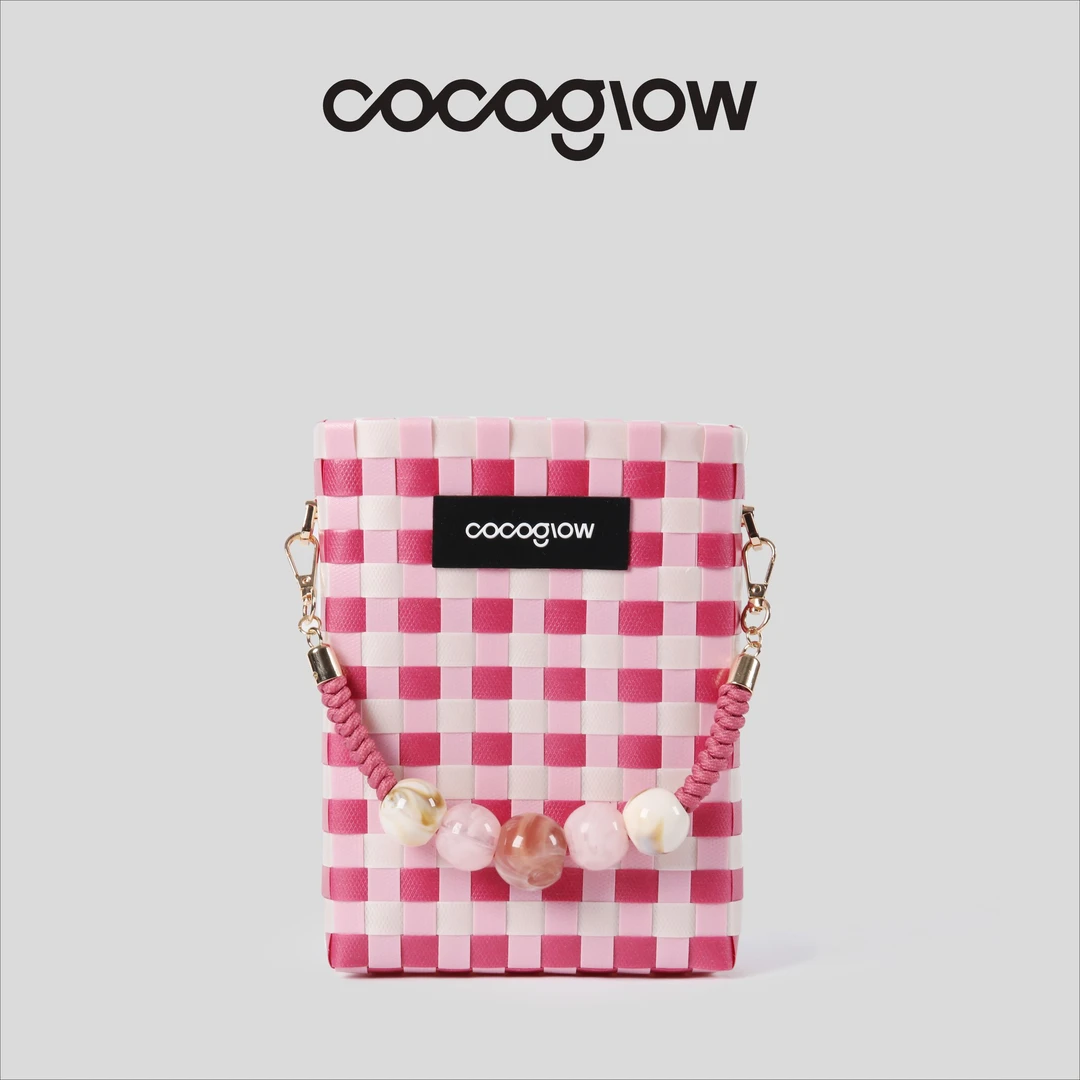 【丽丽专属】cocoglow手工工艺编织包女迷你托特包珠饰提手