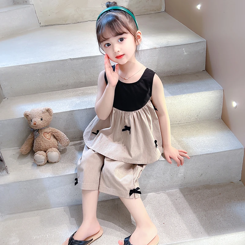 女童休闲套装夏季2023新款洋气时髦薄款儿童装夏款宝宝夏装两件套