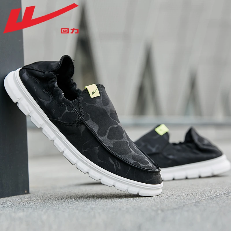 Warrior/回力一脚蹬男鞋夏季懒人鞋男士休闲帆布鞋子老北京布鞋男