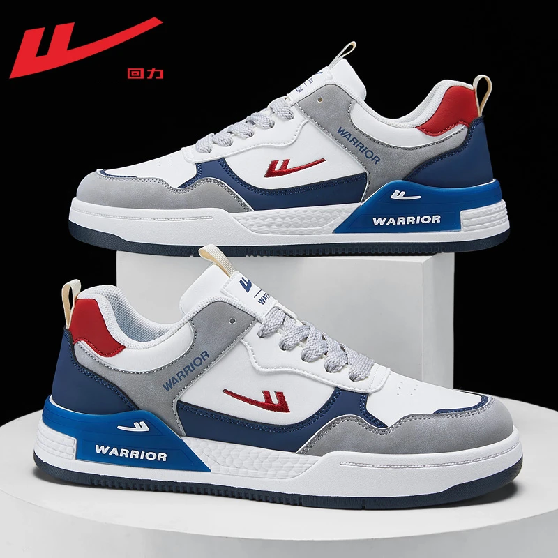 Warrior/回力男鞋板鞋2024春夏季新款男士休闲运动鞋皮面百搭板鞋