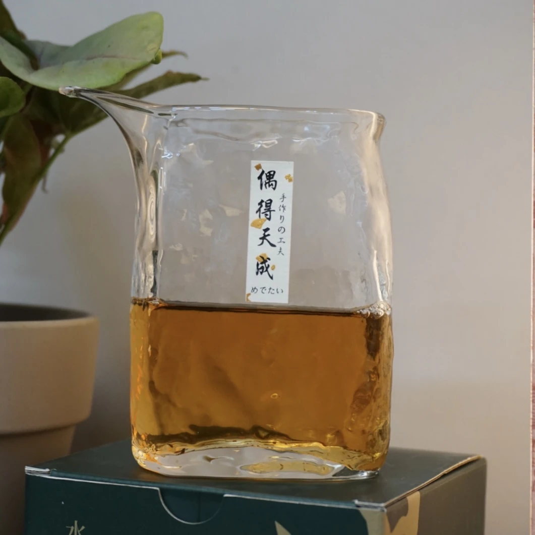 偶得天成 捶纹水晶口袋公道杯简约耐热纯手工高档加厚