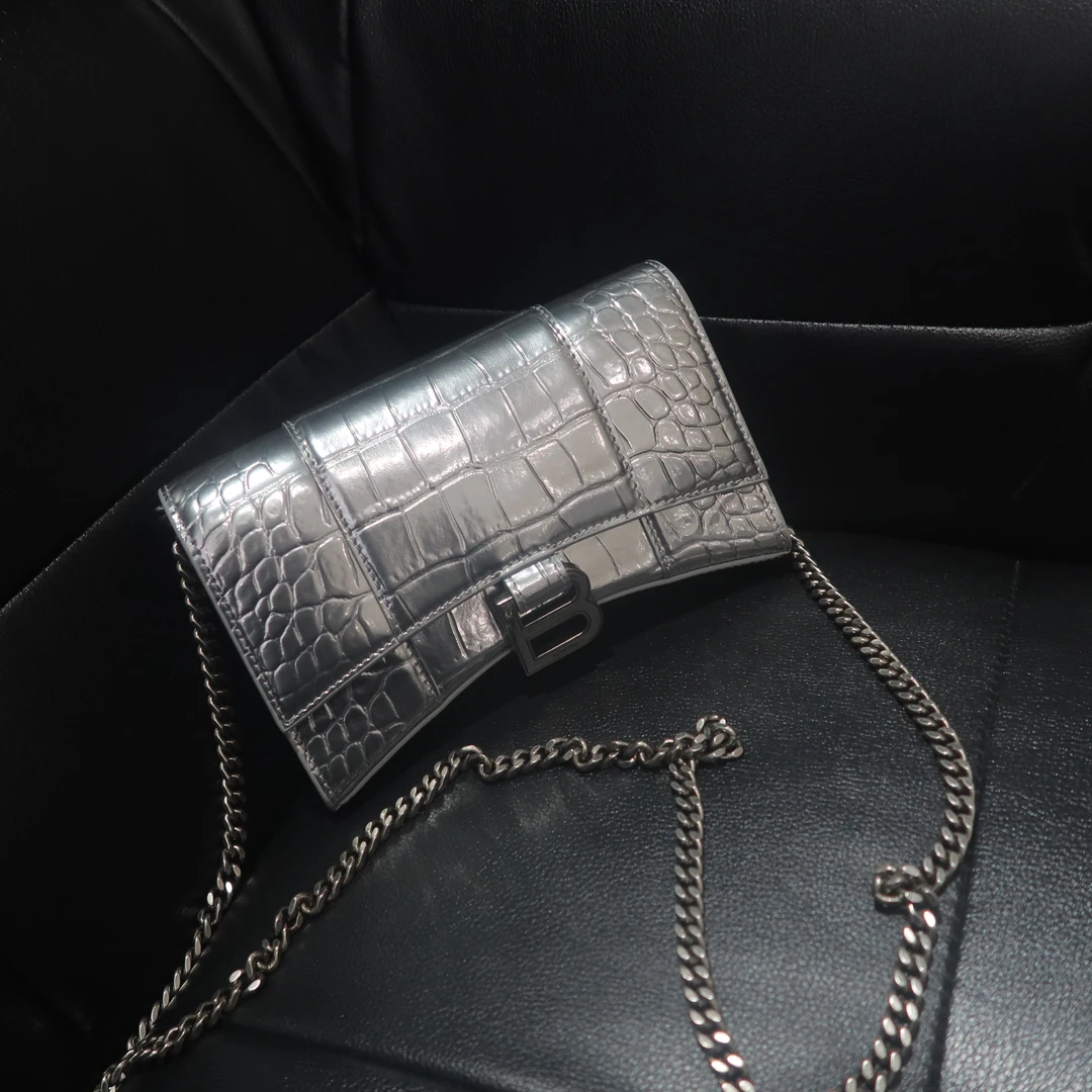 Balenciaga/巴黎世家 单肩包 银色沙漏woc包 wx6437/2410