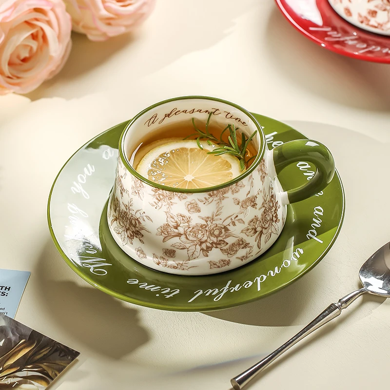 陶瓷轻奢马克杯高颜值礼品装咖啡杯带托盘礼品杯陶瓷杯