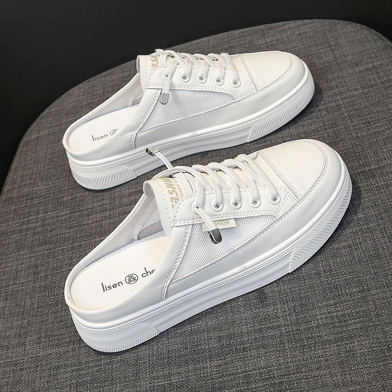 瑞力潮网红包头拖鞋女夏外穿2025年新款半托凉鞋百搭透气网面平底