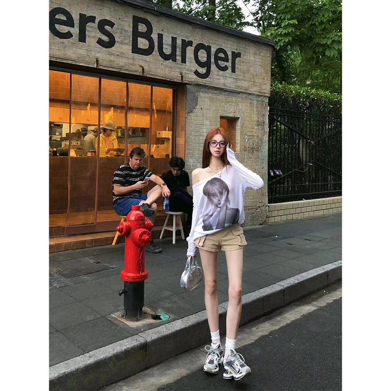 XIAOXIN【沙漠漫步】复古腰带高腰大口袋工装休闲短裤LWJ24B2K1216