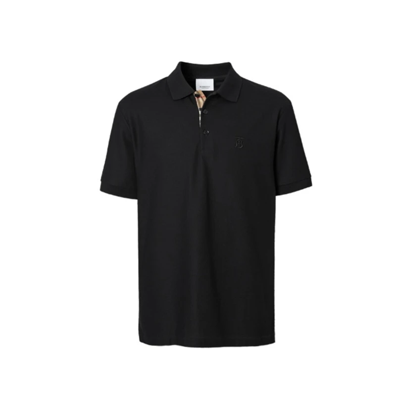 Burberry博柏利 春夏系列 休闲纯色短袖 全棉Polo衫 男款 黑色