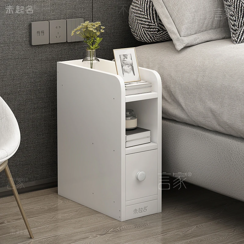 现代窄缝床头柜小型迷你抽屉柜超窄床边储物柜斗柜WY