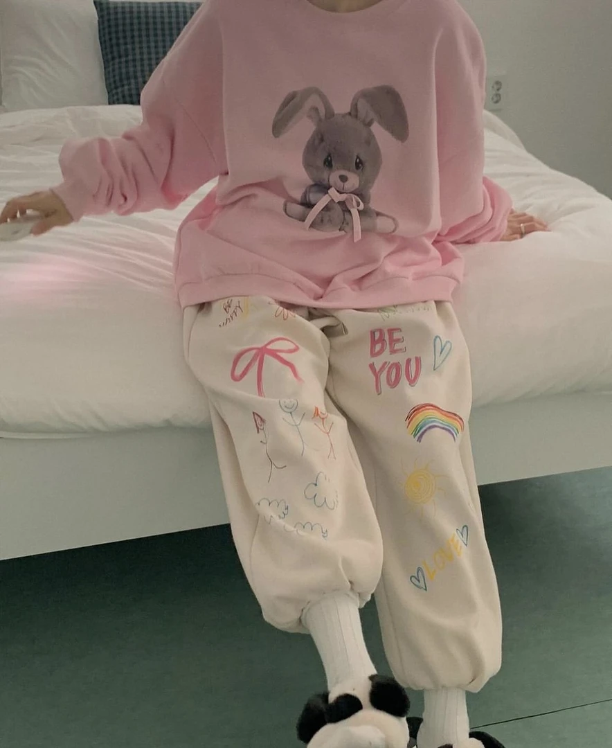 VK 蝴蝶结小兔子卫衣加绒