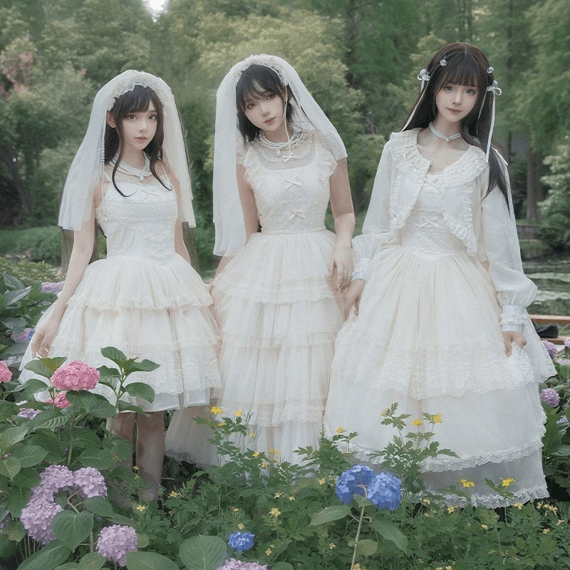 【象牙塔】withpuji原创设计cla梦幻大摆纱裙op/jsk三子蕾丝洛丽塔