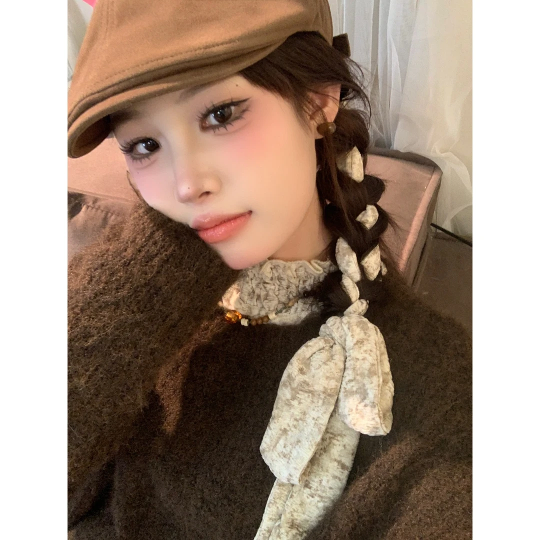 主播同款碎花丝巾