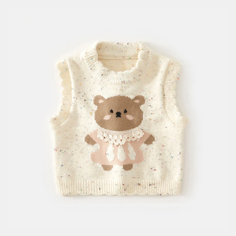 【高品质】女童毛衣马甲儿童洋气2025宝宝婴儿中小童春秋装针织背心