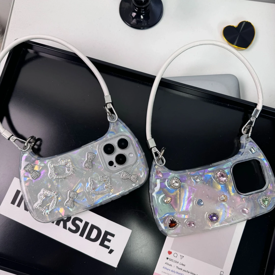 韩系简约hellokitty手提包包女适用于苹果15promax手机壳iPhone14