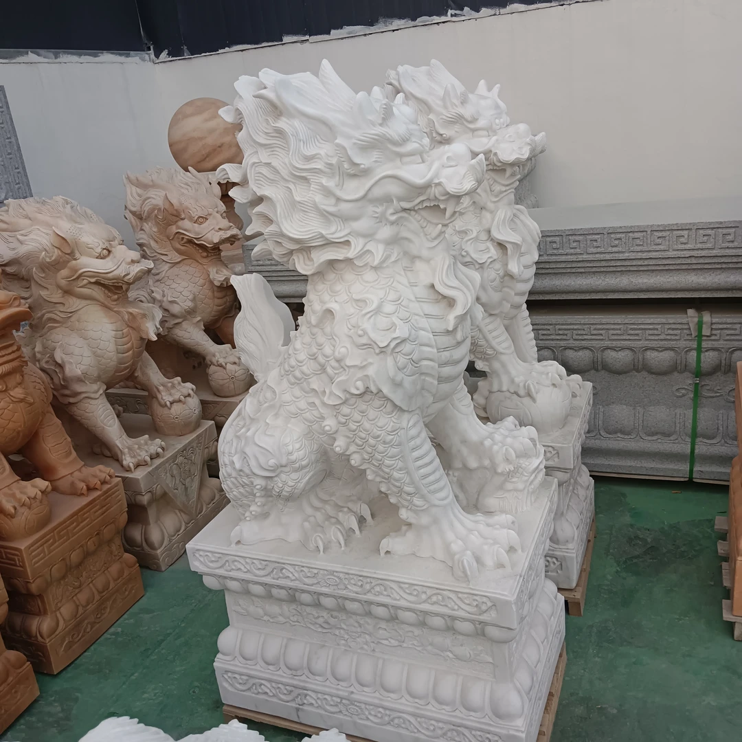 白石青石龙爪麒麟各种尺寸造型可定制户外基础摆件精品天然汉白玉