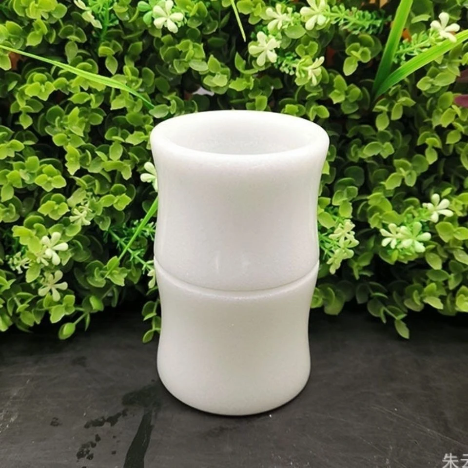 石头笔筒纯天然简约办公竹节书房摆件