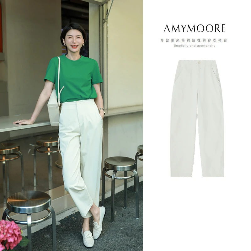 【为爱放价】AMYMOORE秋女休闲裤舒适显瘦气球裤九分透气百搭181894