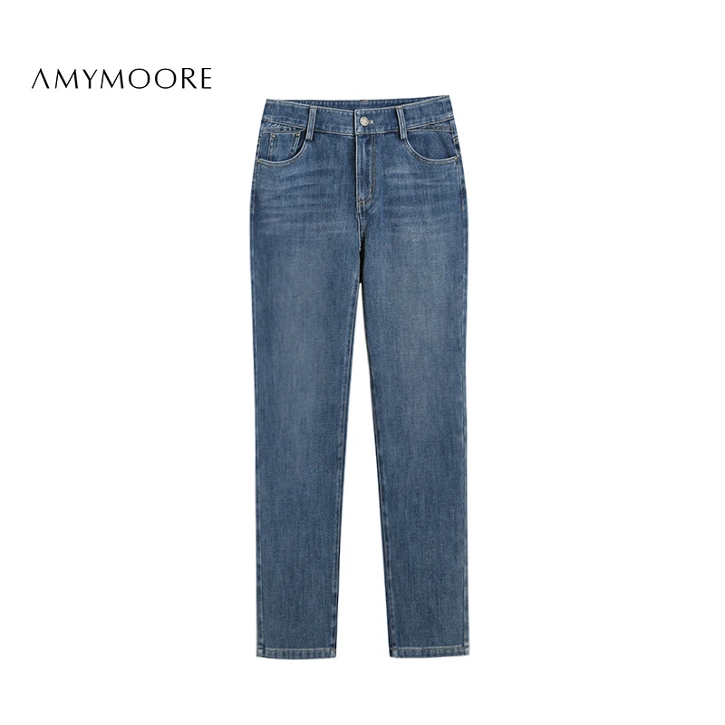 AMYMOORE【为爱放价】 牛仔铅笔裤百搭显瘦长裤修身女士 191782