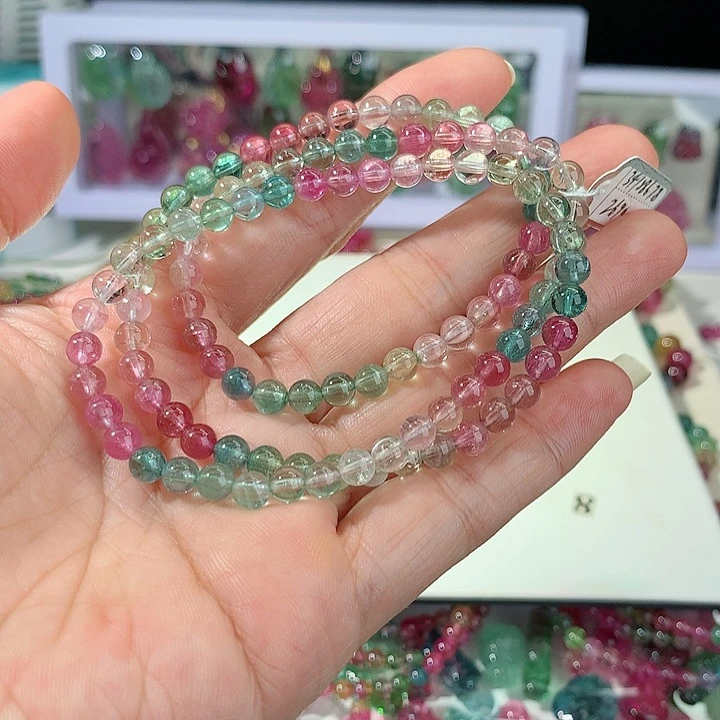 碧玺手链未镶嵌郁**葱碧玺