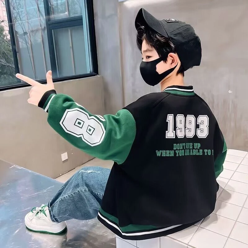 男童春装外套2025新款儿童时髦酷帅洋气棒球服小男孩春秋夹克上衣