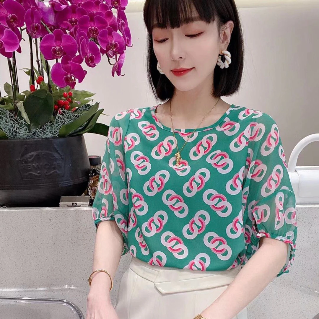 新款洋气法式衬衫小众女装长袖气质荷叶边碎花衬衣显瘦复古上衣