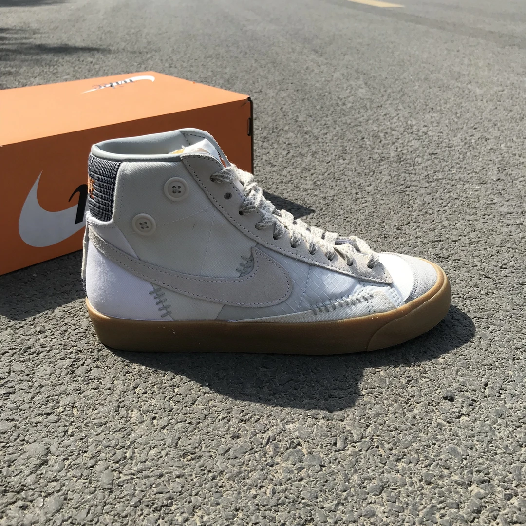 Nike耐克 Blazer经典夏季高帮灰白色板鞋男复古橡胶底DQ5081-119