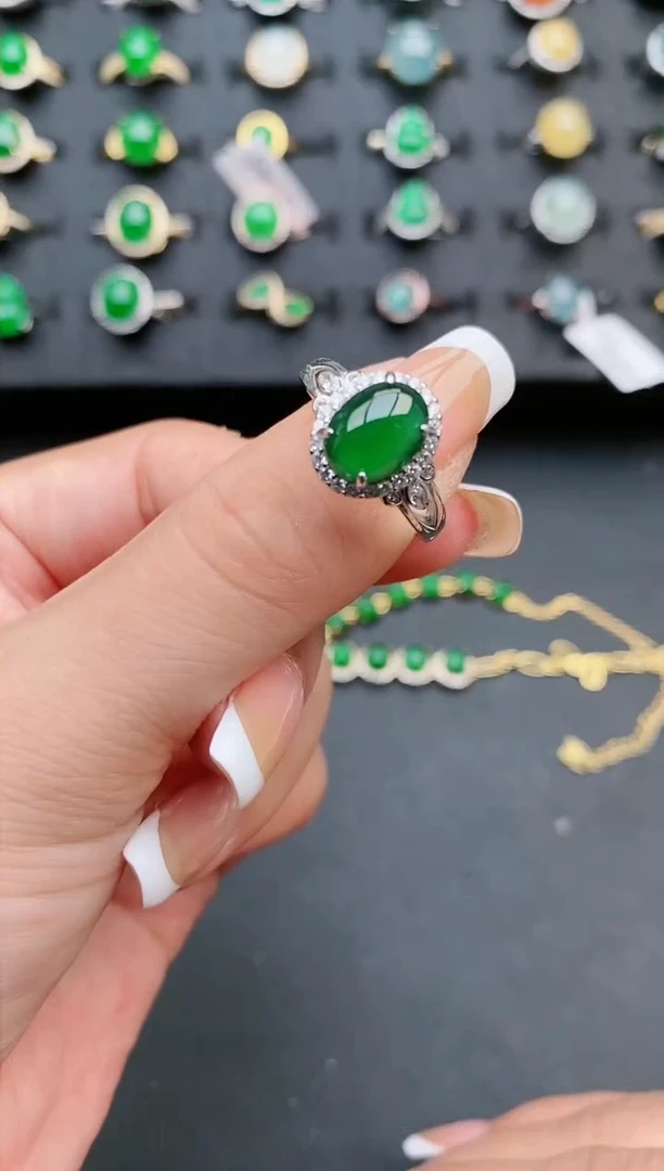 【闪购商品】翡翠戒指银S925镶嵌1111111