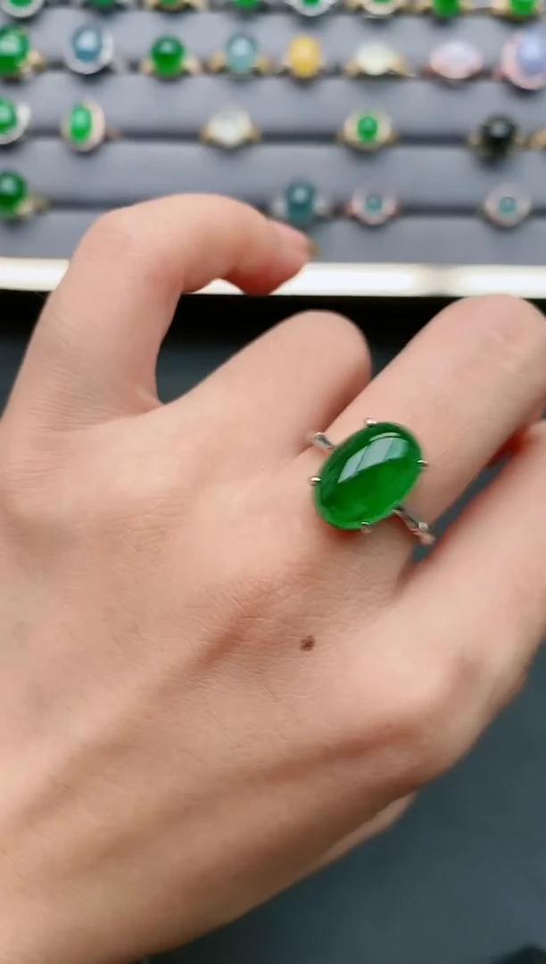 【闪购商品】翡翠戒指银S925镶嵌111111111