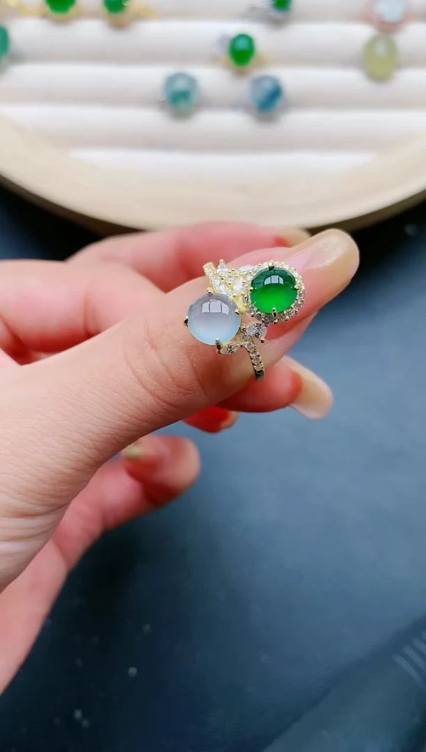 【闪购商品】翡翠戒指银S925镶嵌111111111111